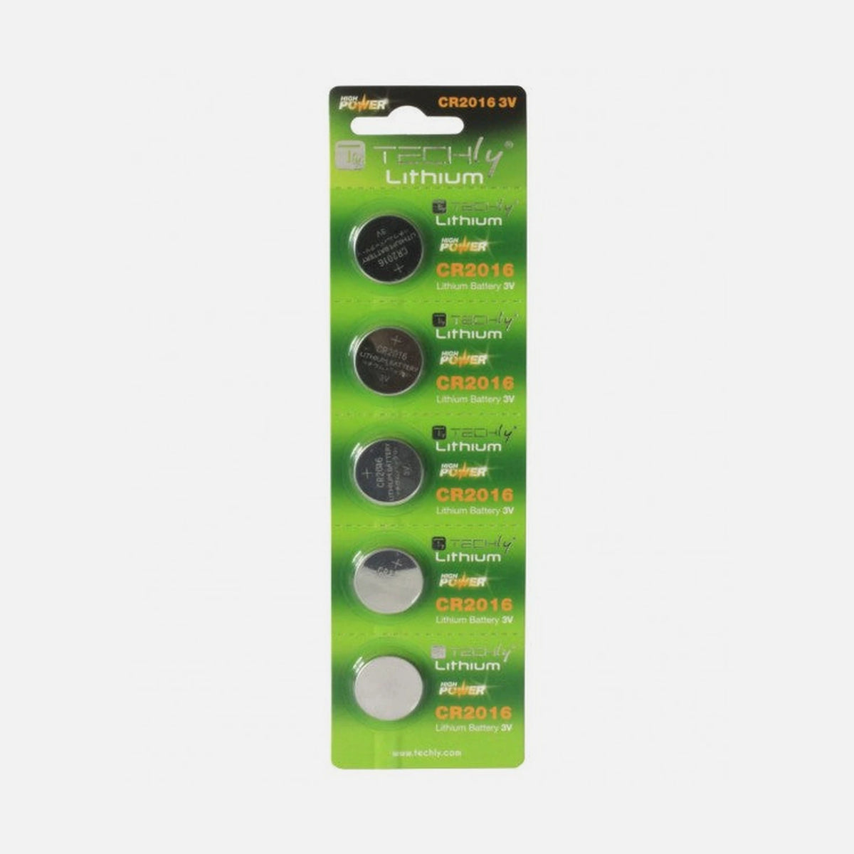 Techly IBT-KCR2016 Lithium CR2016 3V Coin Batteries 5-Pack