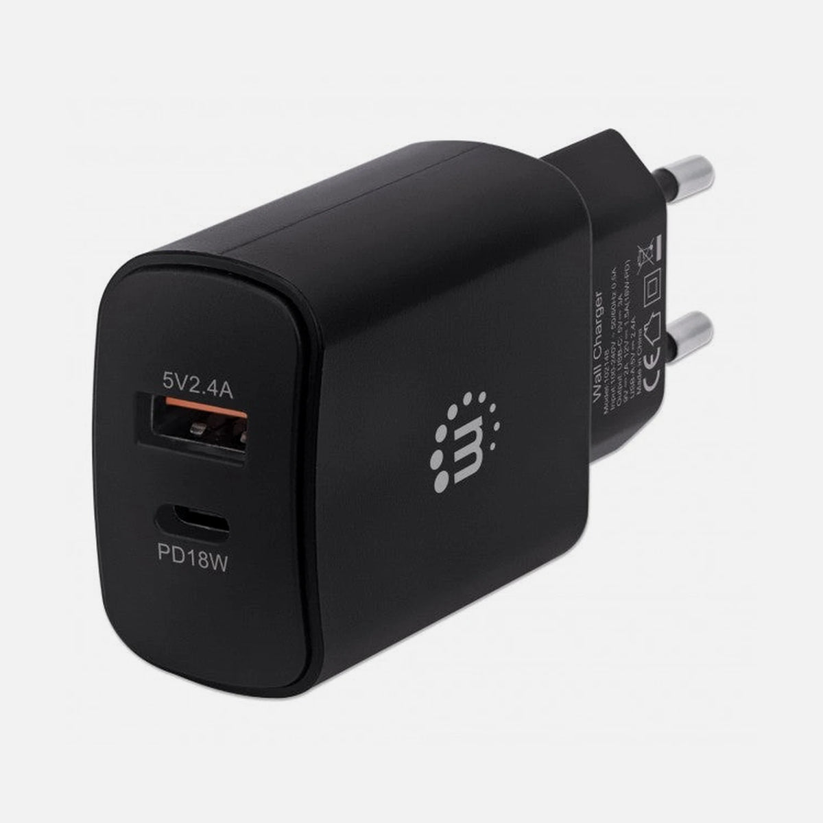 Manhattan IPW-USB-AC-BK Wall USB Charger 27W Black