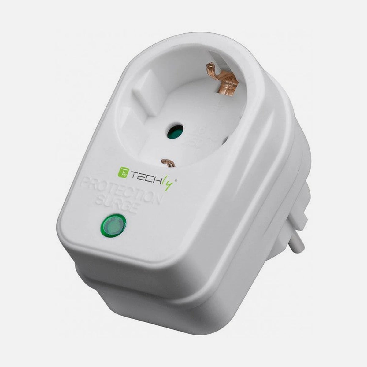 Techly IPW-ADP-SURGET Schuko Surge Protection Adapter