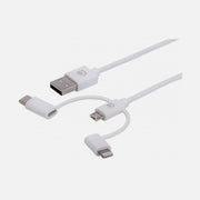Manhattan ICOC APP-3IN1W 3-in-1 USB Charging Cable White