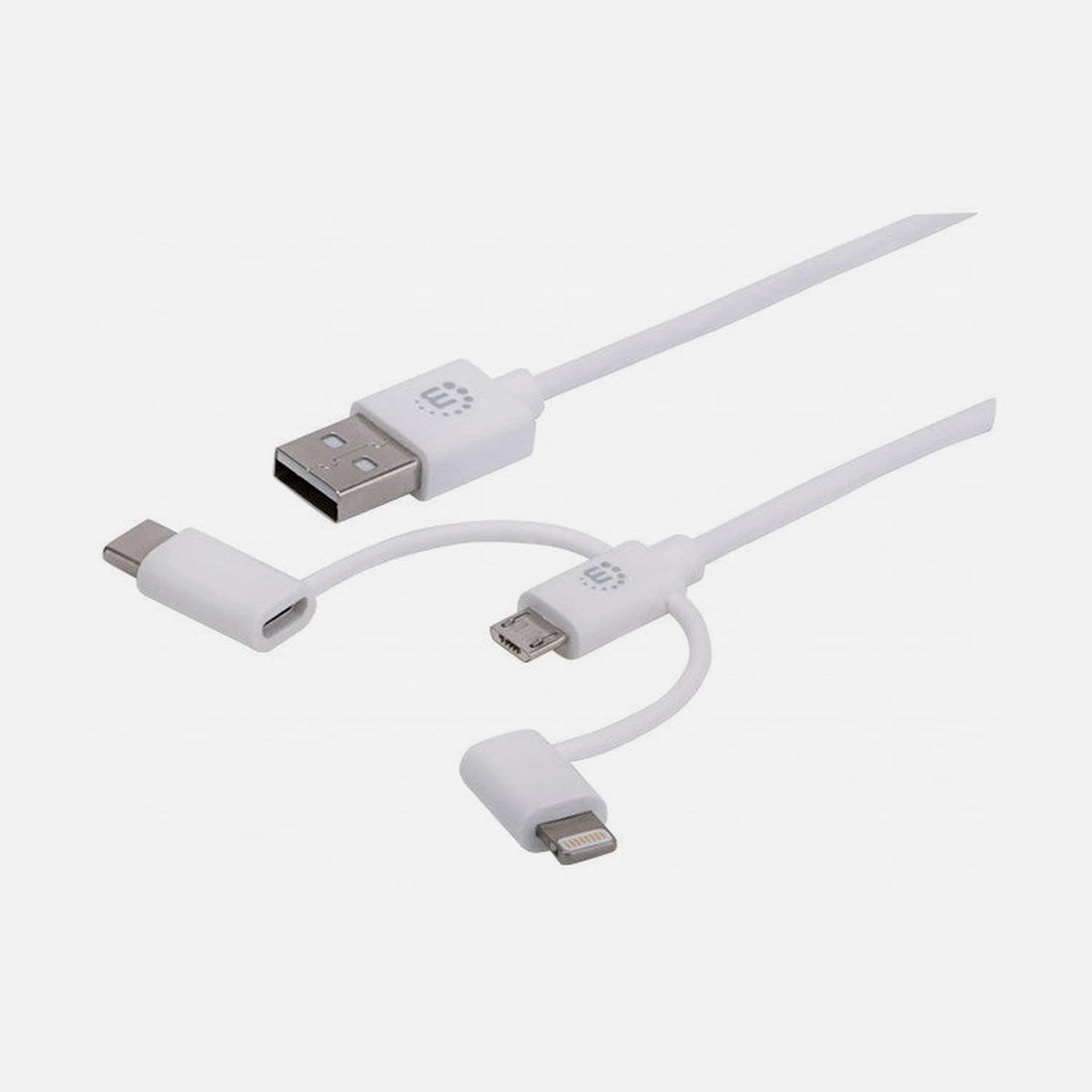 Manhattan ICOC APP-3IN1W 3-in-1 USB Charging Cable White