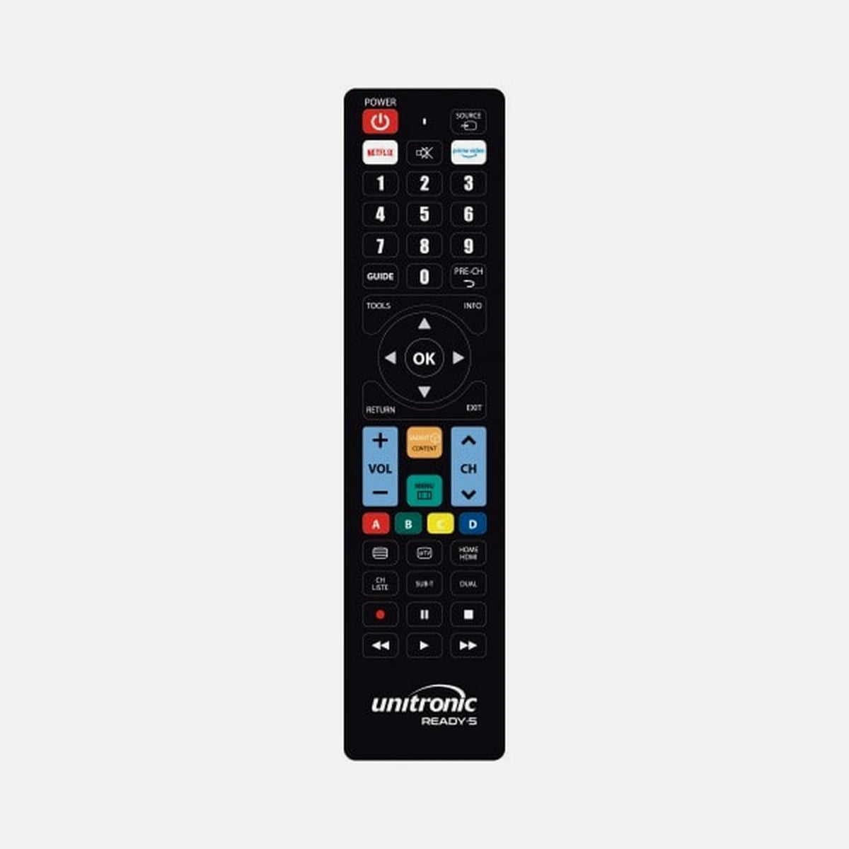 Unitronic 1713 Ready 5 Replacement Remote Control TV