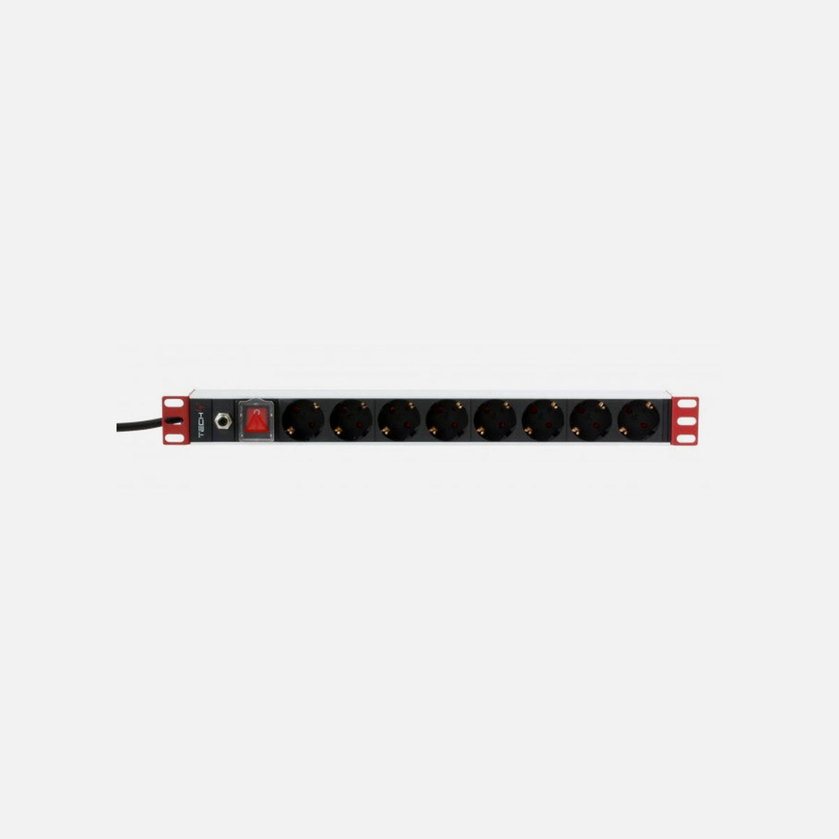 Techly I-CASE STRIP-61UDIT 19" 1U Rack PDU 8 Schuko Outlets, Front Mount