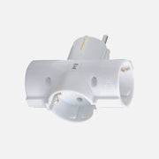 RP Schuko Adaptor 1-to-3 Horizontal Cross White
