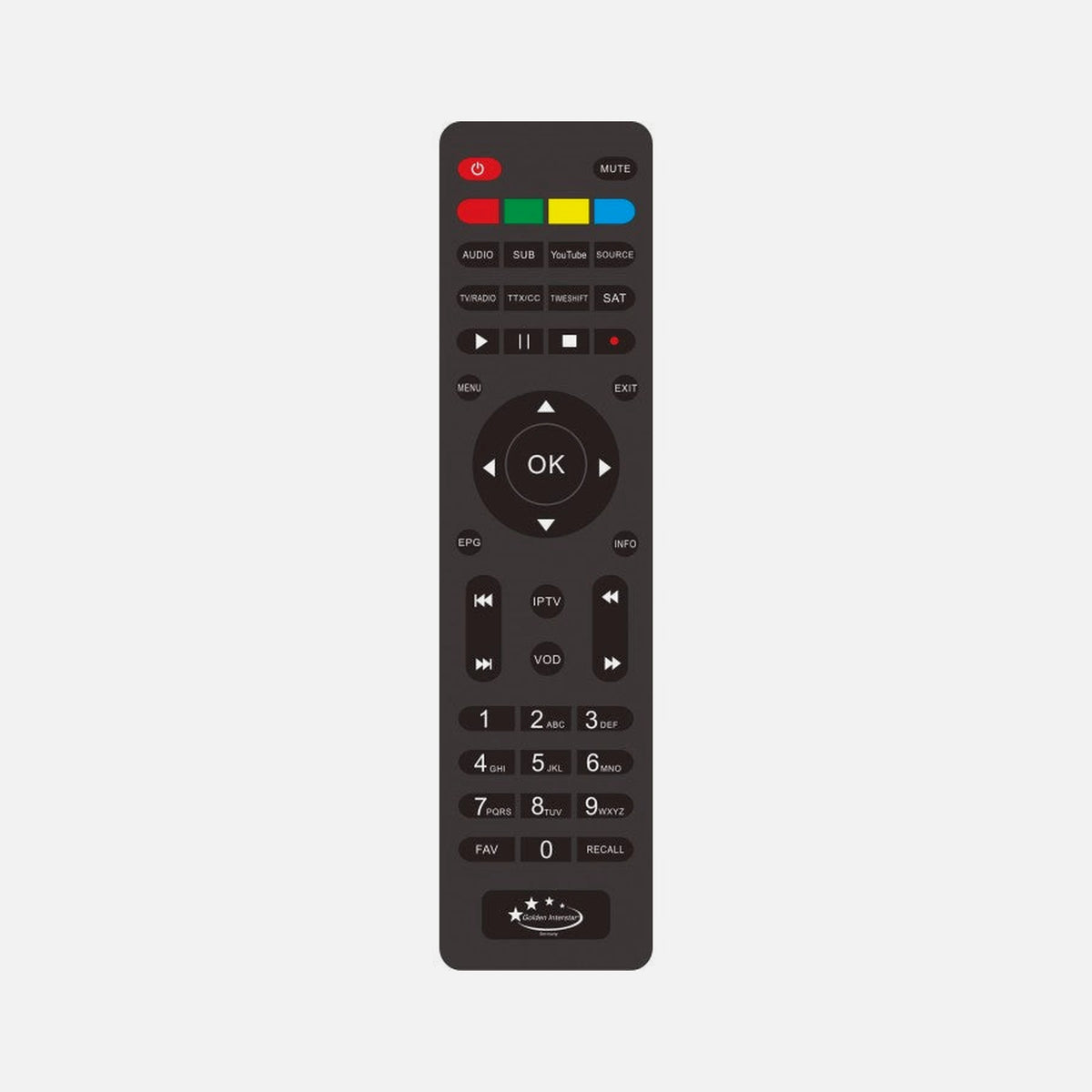 Golden Media Interstar Remote Control for HD FTA S2+