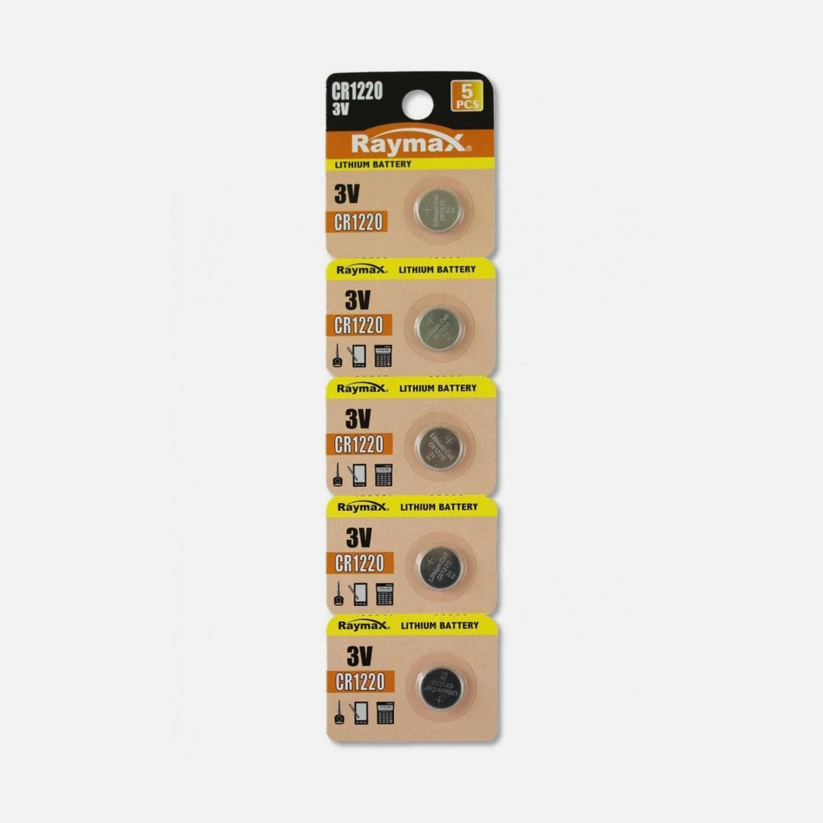 Raymax IBT-KCR1220 CR1220 Lithium Batteries 5 pcs