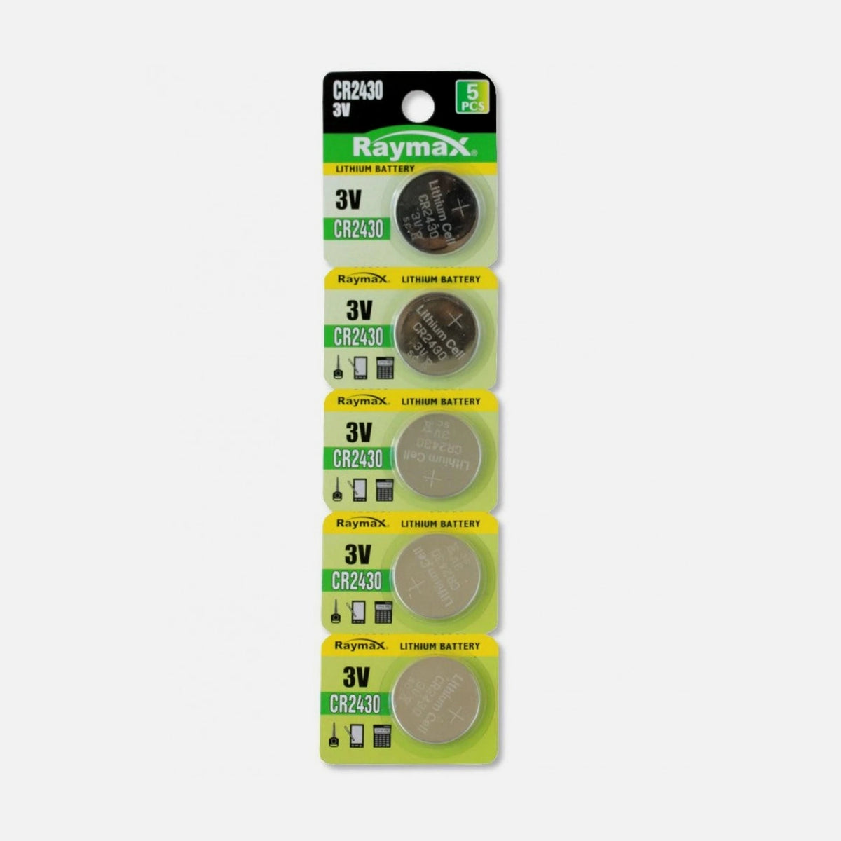 Raymax IBT-KCR2430 CR2430 Lithium Batteries 5 pcs
