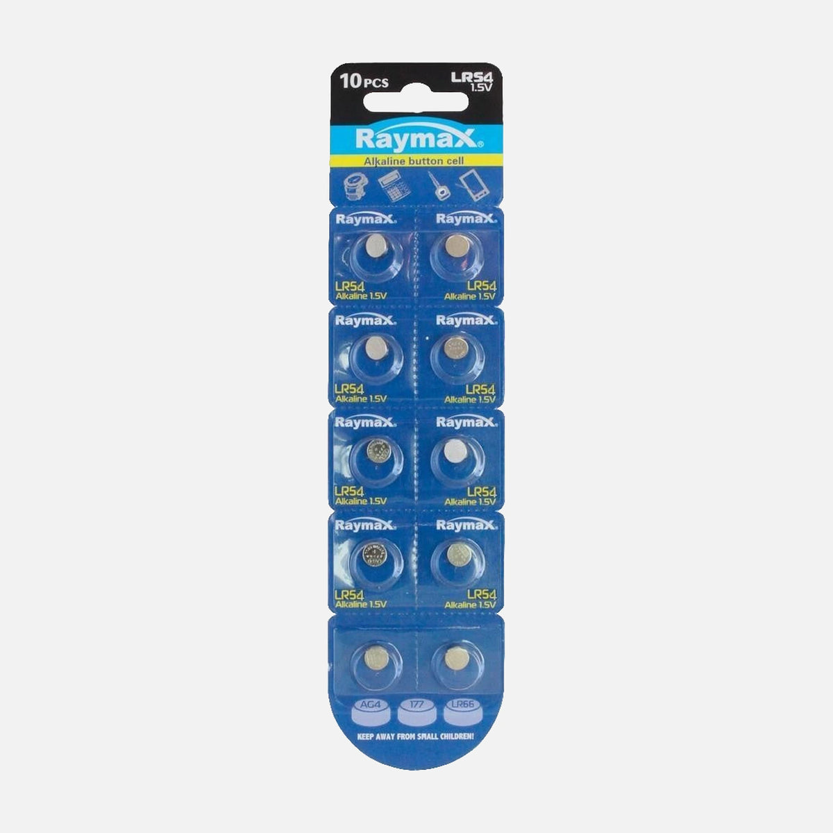 Raymax IBT-KLR54 LR54 Alkaline Batteries 1.5V 10 pcs