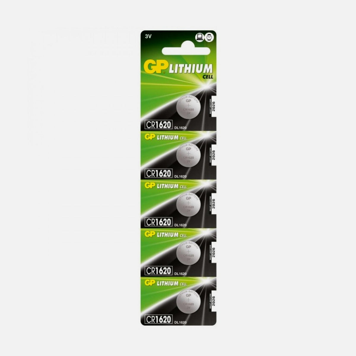 GP Batteries IC-GP103123 Lithium CR1620 3V 5-Pack