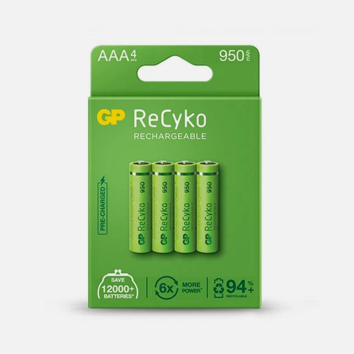 GP Batteries IC-GP201215 ReCyko AAA NiMH 950mAh 4-Pack