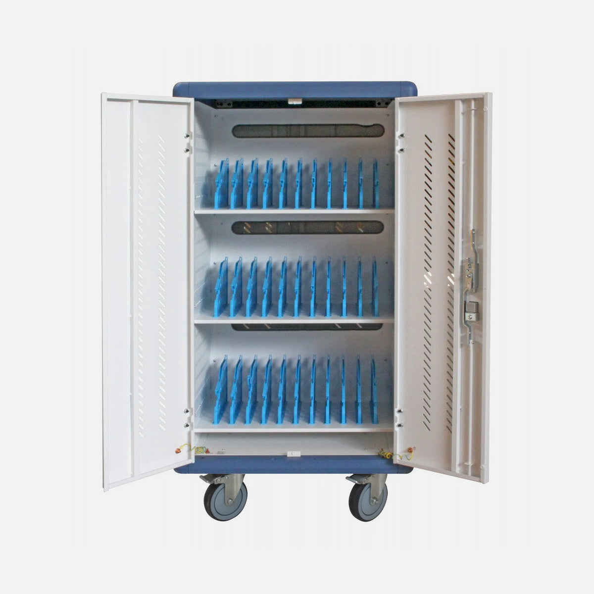 Techly I-CABINET-30DTY Charging Station Trolley 30 Devices White/Blue