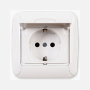 Schuko Socket Side Earth Safety Cover White 16A