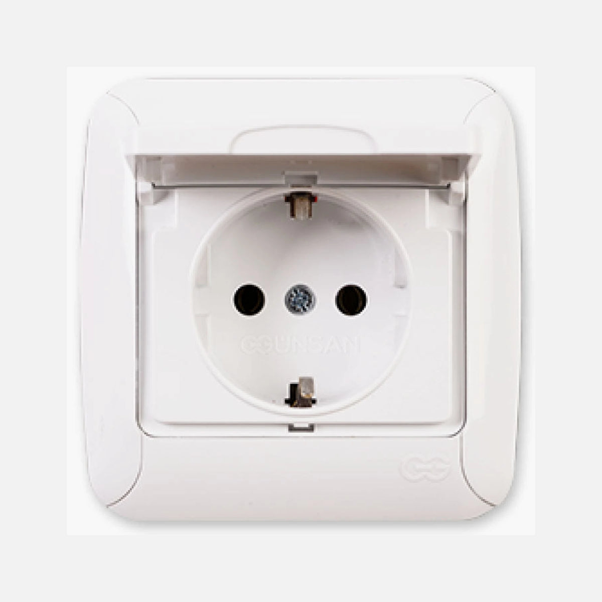 Schuko Socket Side Earth Safety Cover White 16A