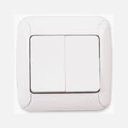 Twin Commutateur Switch White 2-Key 10A 250V