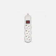 RP Power Strip 3-Place Switch No Cable White