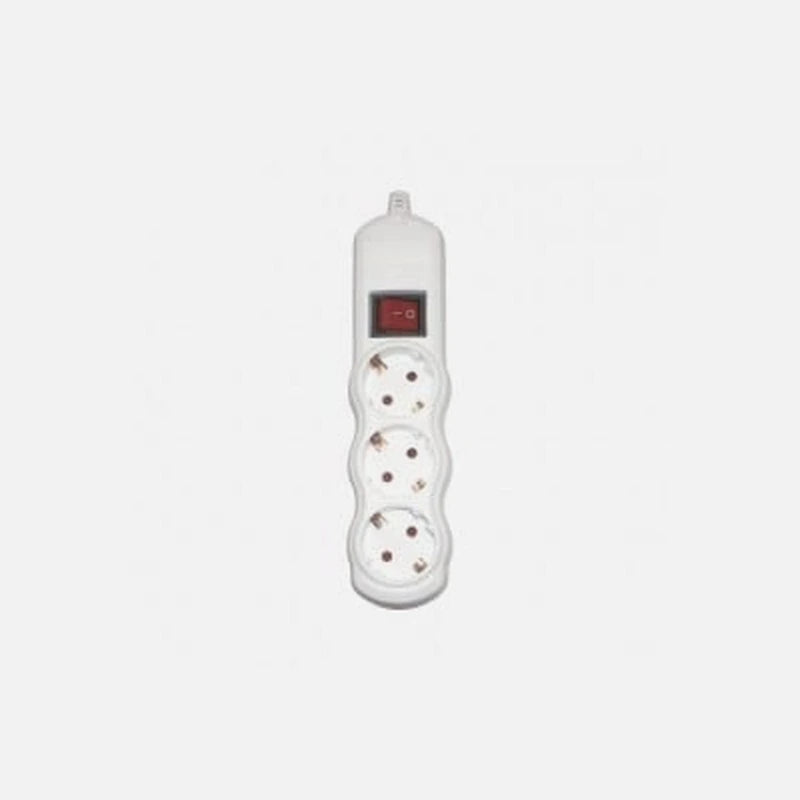 RP Power Strip 3-Place Switch No Cable White