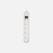 RP Power Strip 5-Place Switch No Cable White