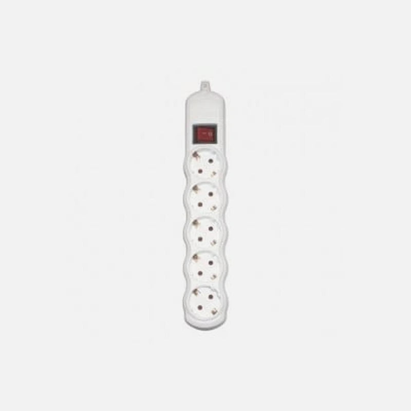 RP Power Strip 5-Place Switch No Cable White