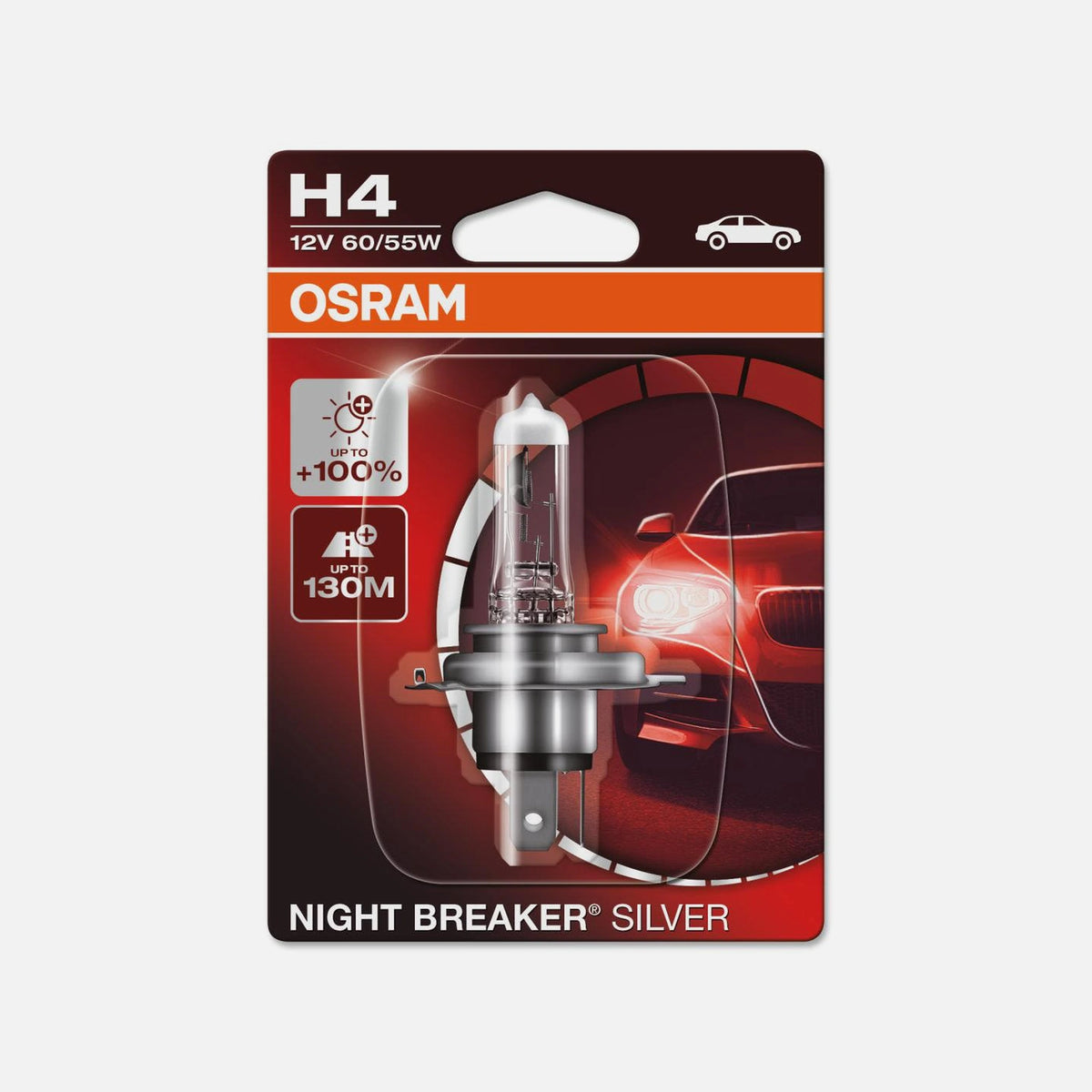OSRAM Automotive Halogen Lamp NIGHT BREAKER SILVER H4 - P43t