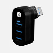 Techly IUSB3-HUB3-ROTB 3-Port USB 3.0 Mini Hub with 180° Rotating Plug