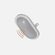 AD Led bulkhead wallmounted - Oval with Microwave sensor 15W/4000K/IP64/White