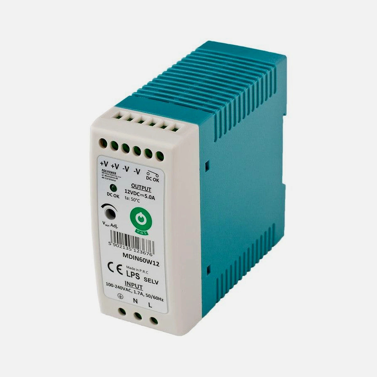 MPL- Rail Power Supply - MWDIN60W/12V
