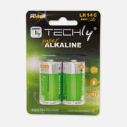 Techly IBT-KAL-LR14T C Alkaline LR14 1.5V Batteries 2-Pack