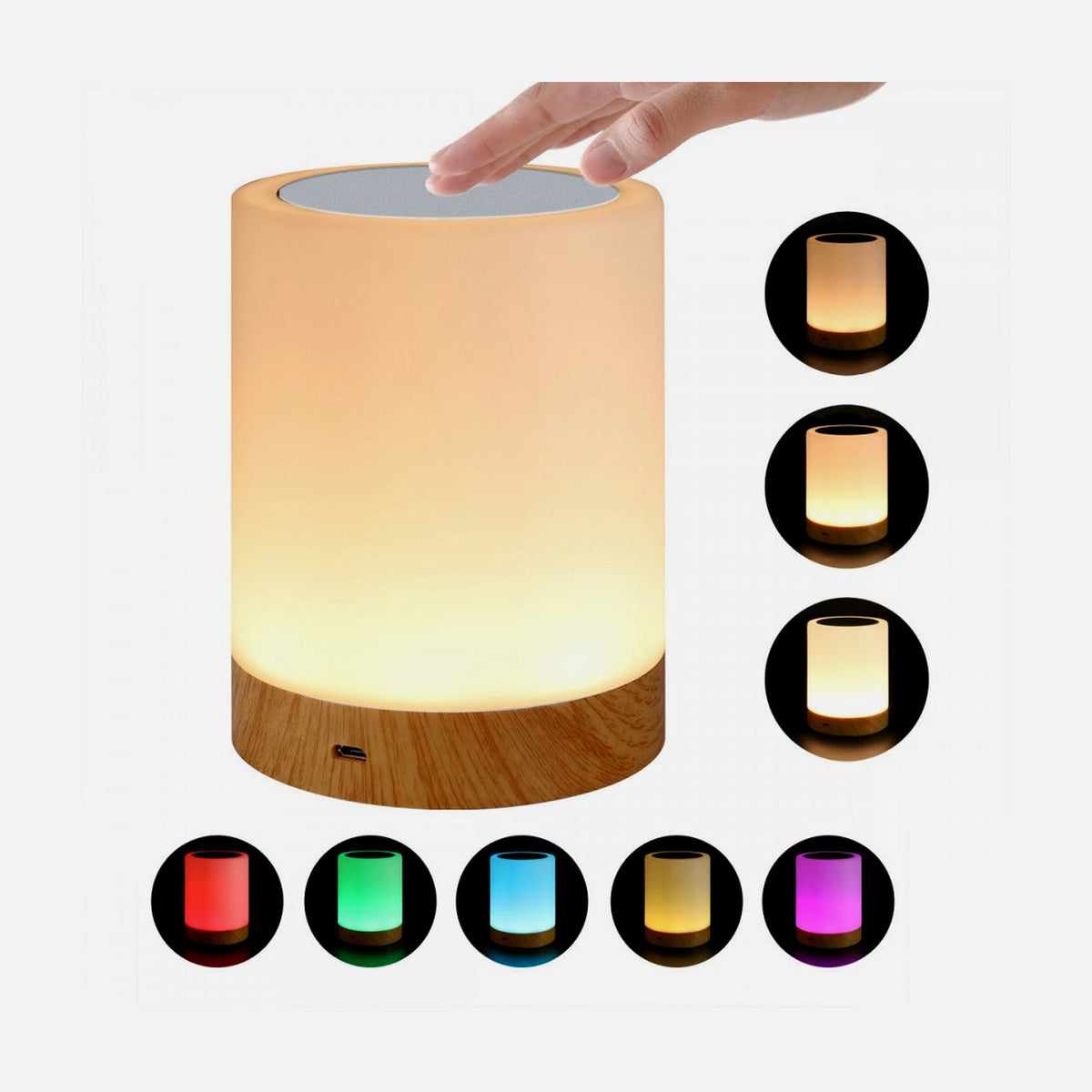 Techly USB Smart Touch LED Lamp 5 Colors with Dimmer