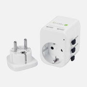 Techly I-TRAVEL-06TYWH Universal Travel Adapter 2 USB 2.4A White