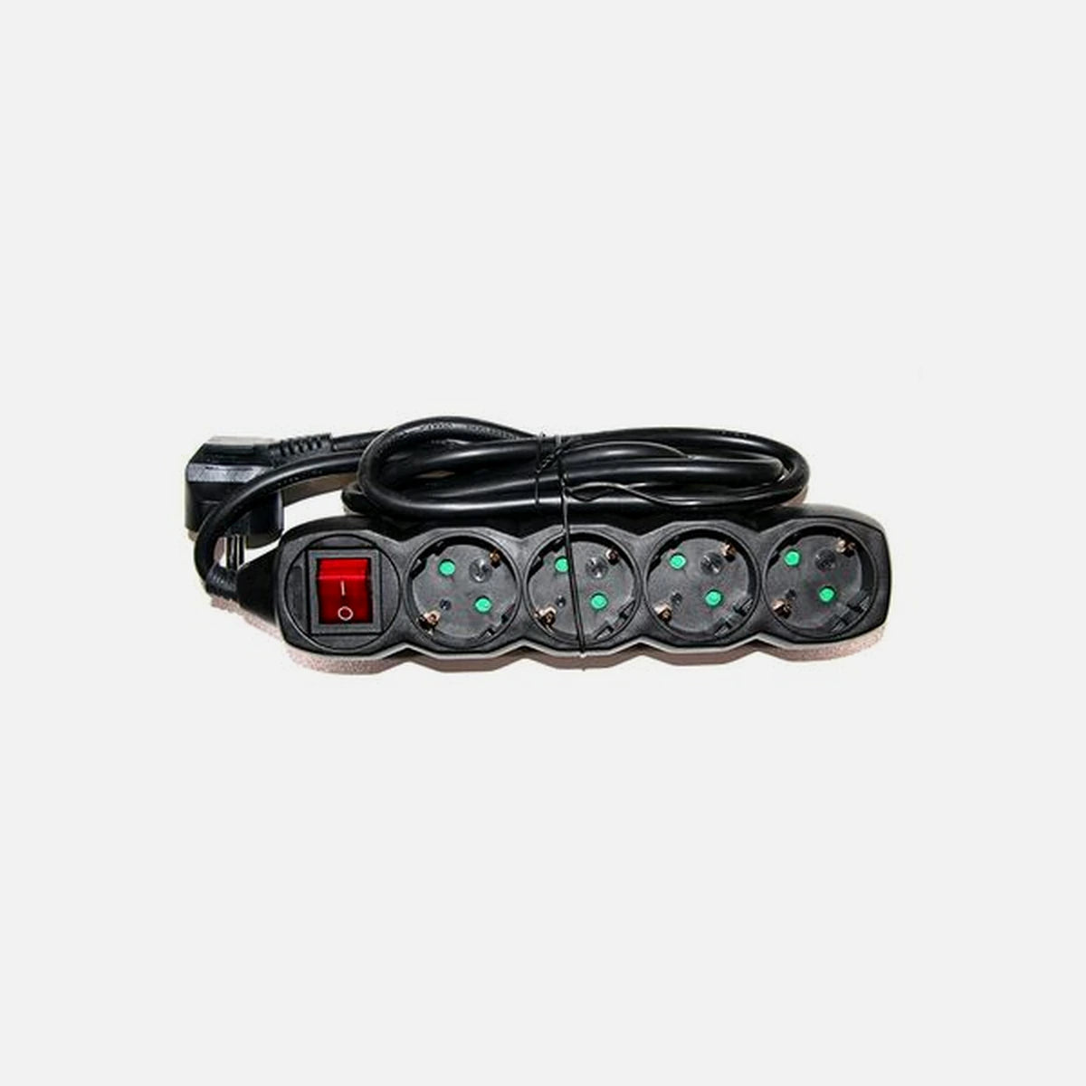 AD Power Strip 4 Schuko Sockets 3G1.5 Cable Switch Black