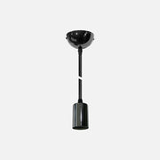 Assembled Aluminum Lampholder E27 M10 & Canopy Black Chrome with Black Cable