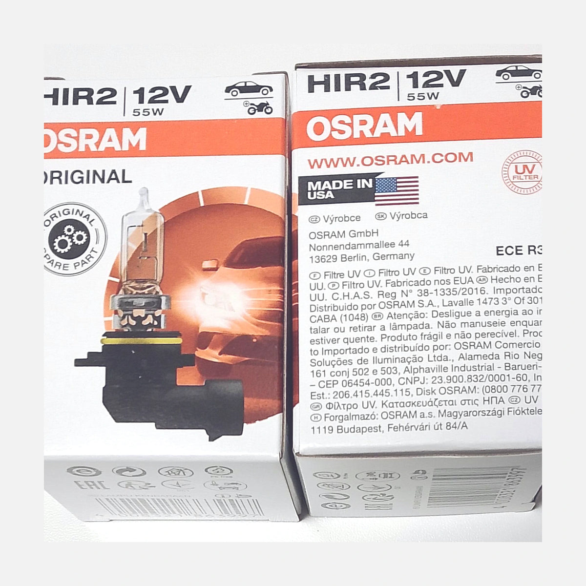 OSRAM-SYLVANIA Automotive Halogen Lamp ORIGINAL LINE HIR2 PX22d