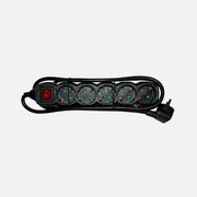 AD Power Strip 5 Sockets 3G1.5 Cable Switch Black