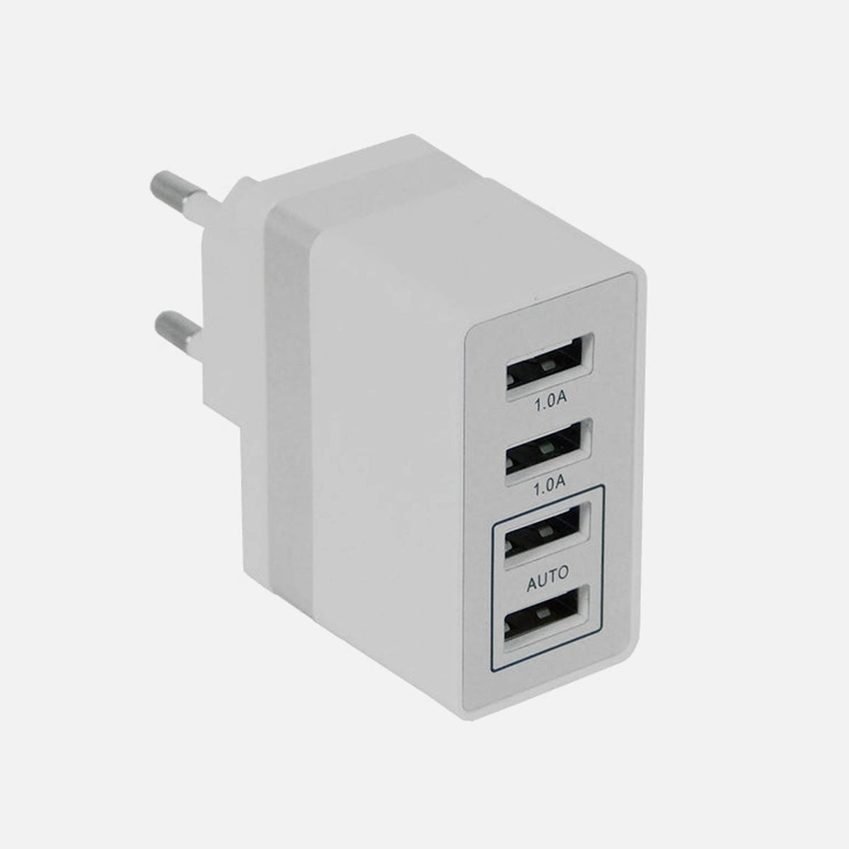 Wall USB Charger 4 Ports 2x Auto 2.1A & 2x1A White