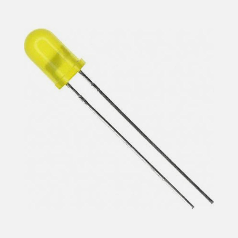 Yellow LED indicator light 5mm 20mcd 80°
