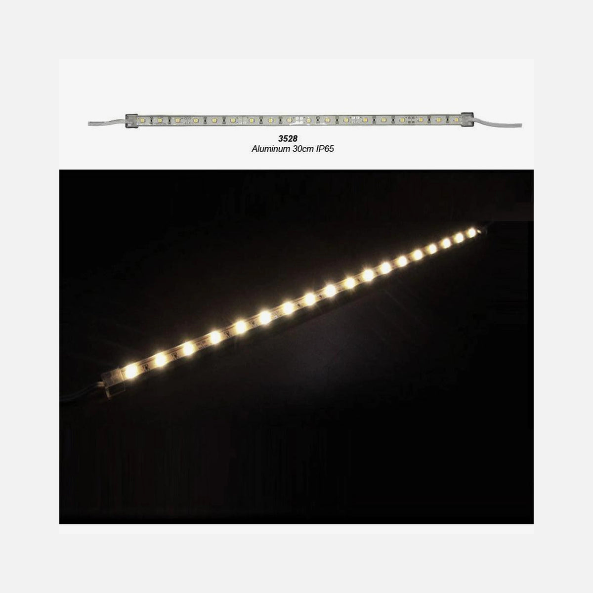 Led SMD Strip Aluminum Mini Bar - IP65 30cm DC12V 1.5W 18LED Warm White