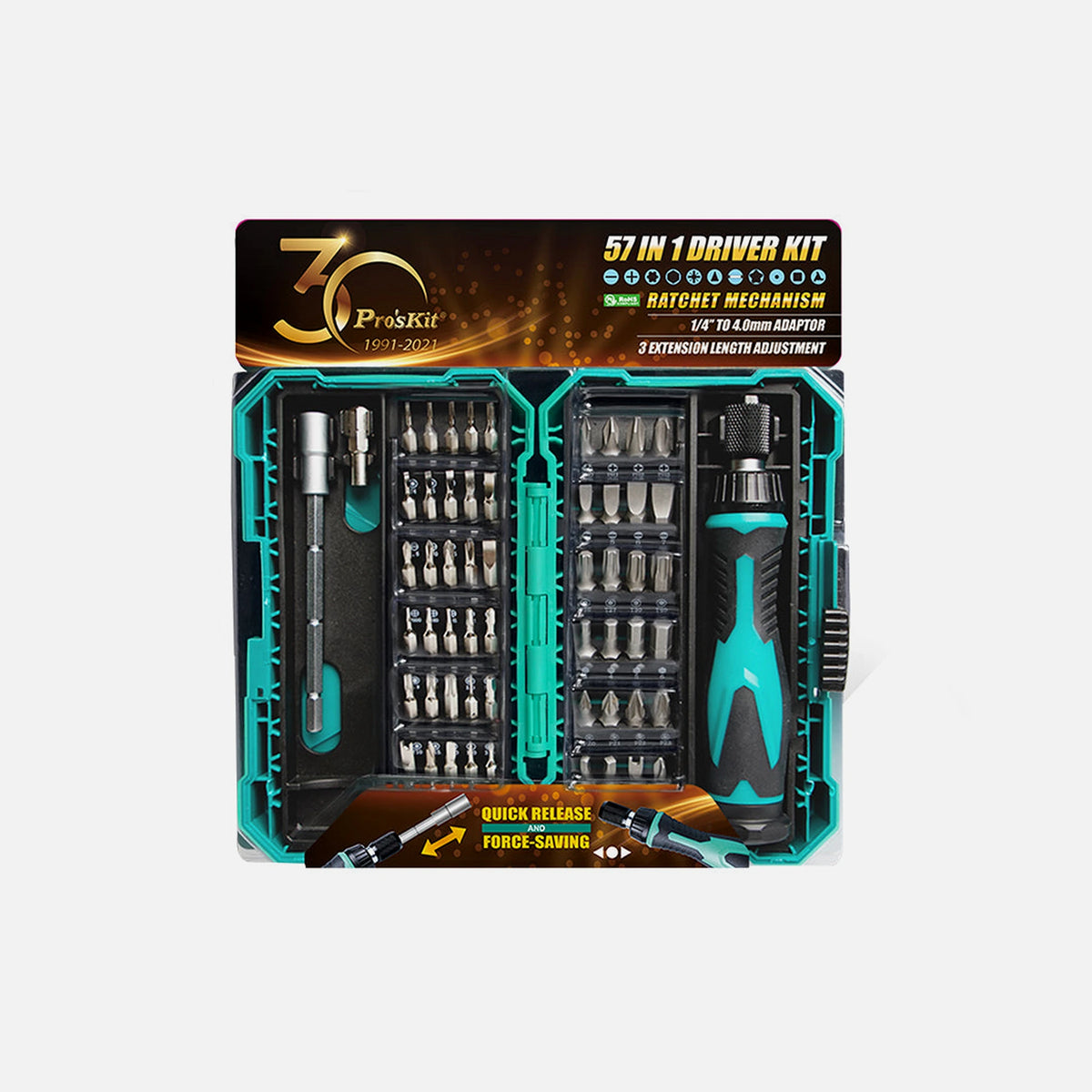Proskit SD-9857M 57-Piece Screwdriver Bit Set