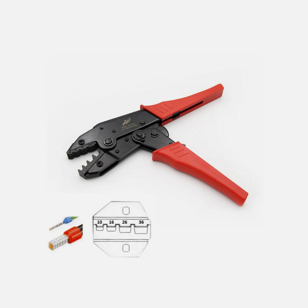 Crimping Tool for Single Insulated TELEMECANIK Terminals 10-35mm²
