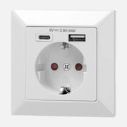 Orno 13232 Safety Socket with 1xUSB-A + 1xUSB-C 2.8A White