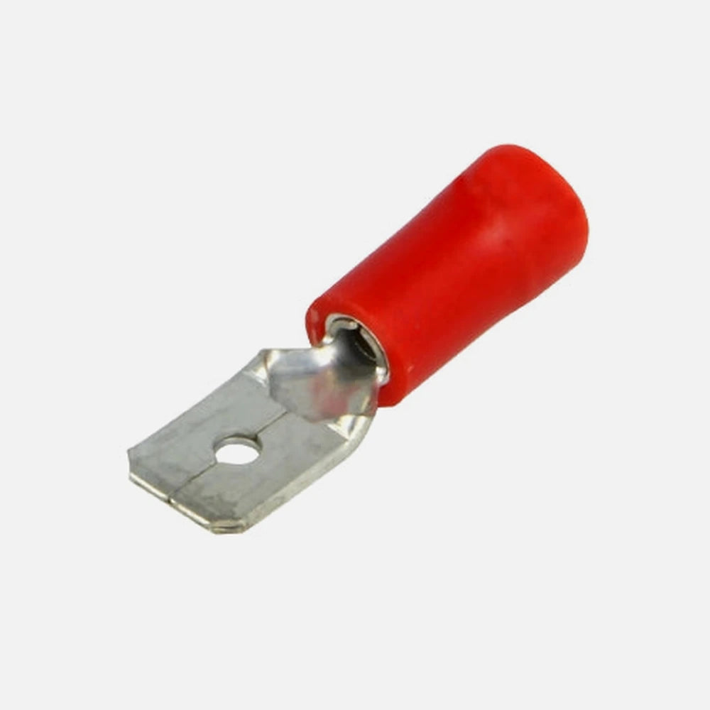 GBC 18.3933.00 - Insulated Faston Plug Terminal Red Male 6.35mm 10 pcs