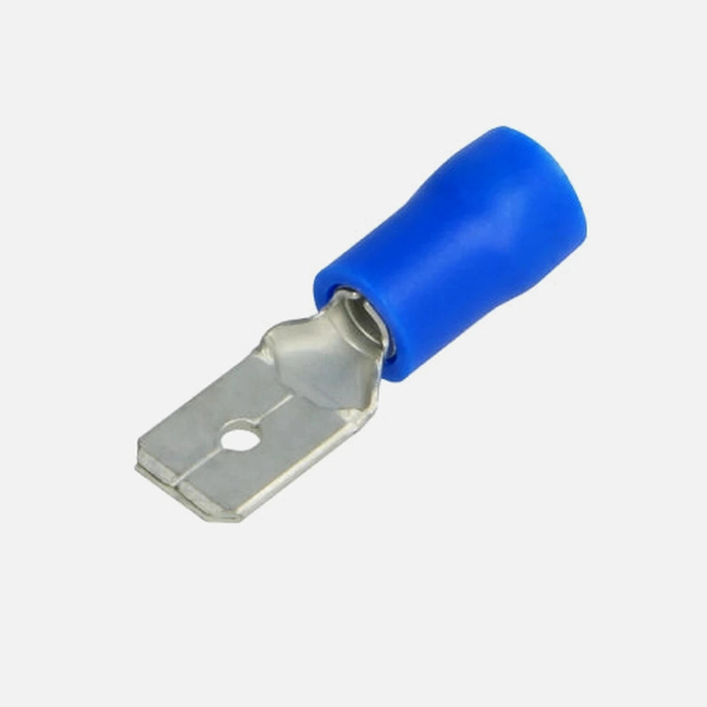 GBC 18.3933.05 - Insulated Faston Plug Terminal Blue Male 6.35mm 10 pcs