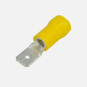 GBC 18.3933.10 - Insulated Faston Plug Terminal Yellow Male 6.35mm 10 pcs