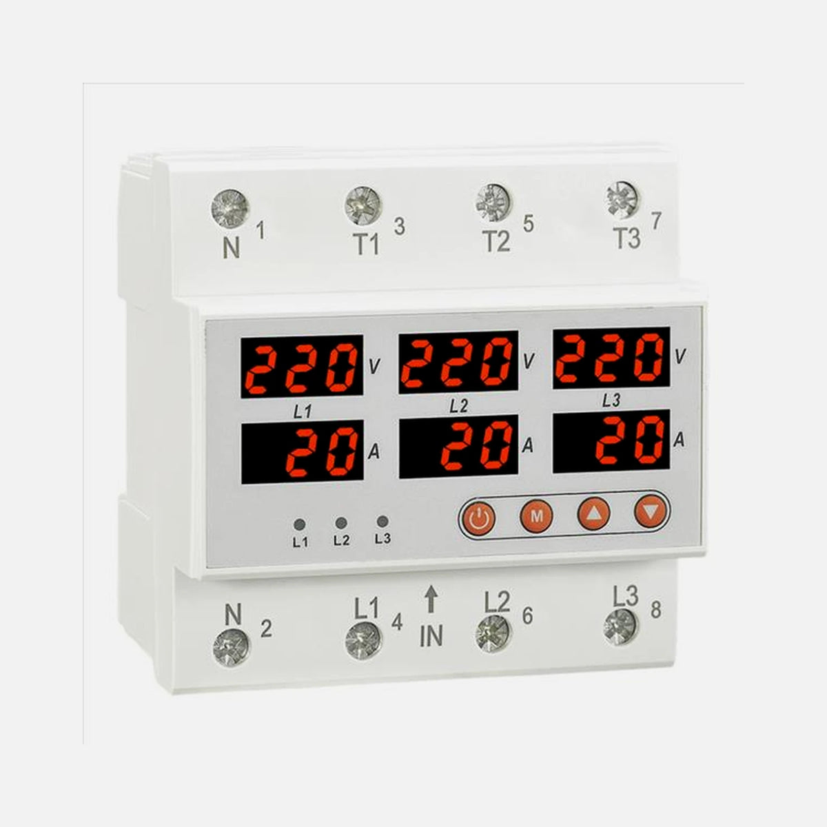 RM-FVA 3 Phase Monitoring Rail V-I-F 63A 3NO 230V