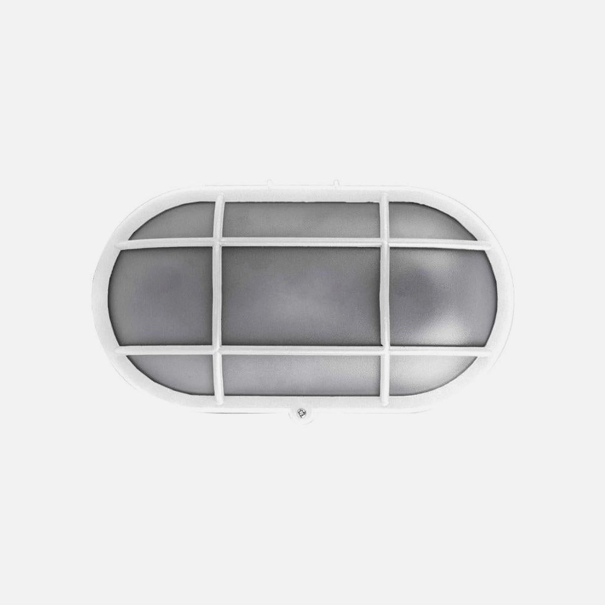 AD Bulkhead PC Oval with grid 1 - E27/IP44 WHITE
