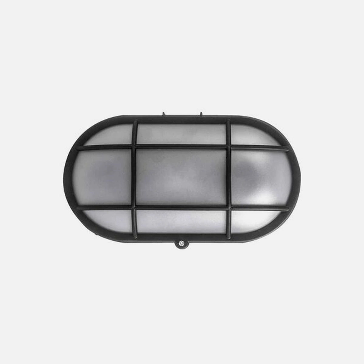 AD Bulkhead PC Oval with grid 1 - E27/IP44 Graphite