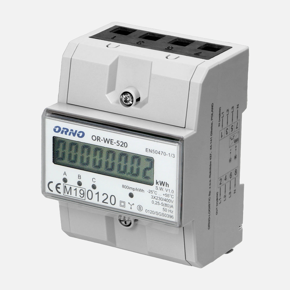 Orno WE-520 Three Phase Metering 80A