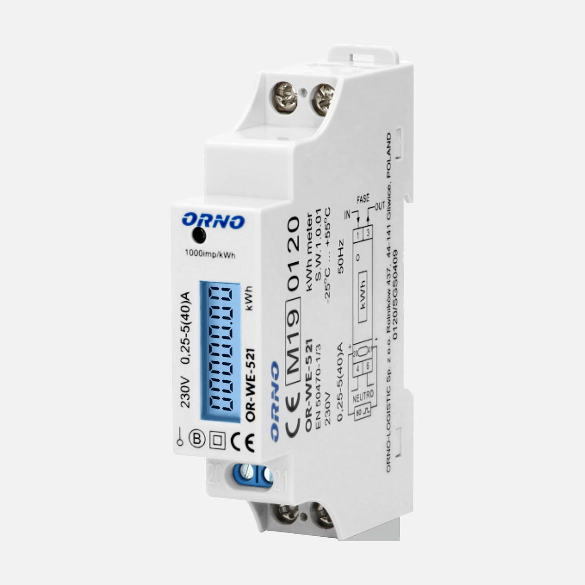 Orno WE-521 Single Phase Metering 40A