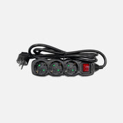 AD Power Strip 3 Sockets 3G1.5 Cable Switch Black