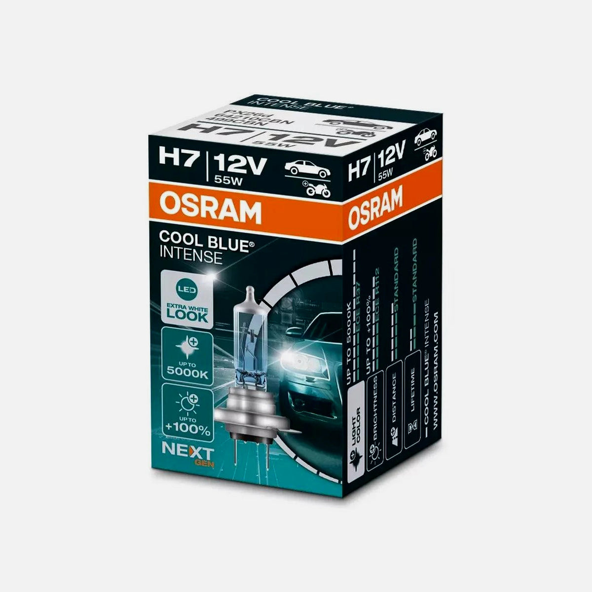 OSRAM Automotive Halogen Lamp COOL BLUE INTENSE (Next Gen) H7 PX26d 5000K