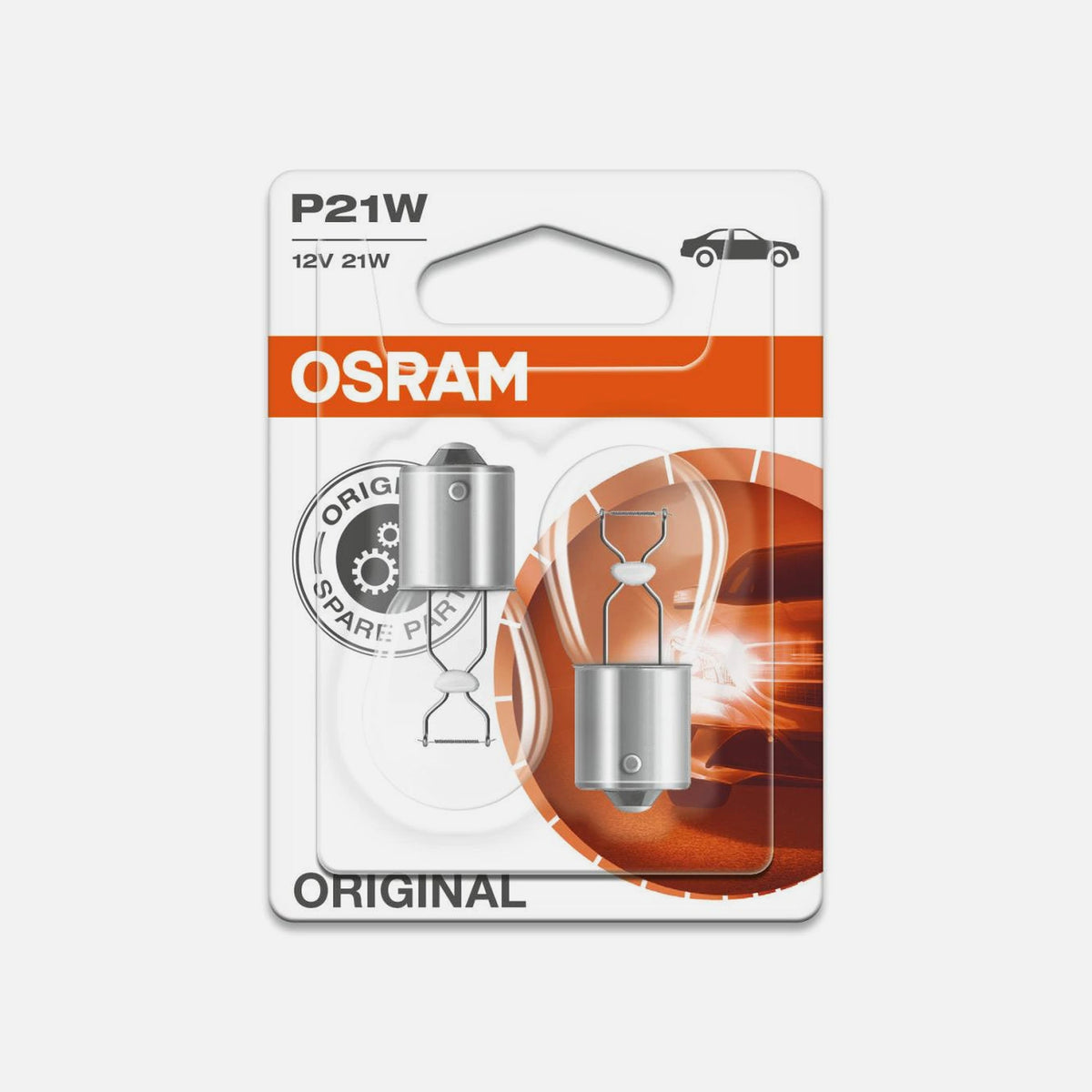 OSRAM Automotive Halogen Lamp ORIGINAL LINE P21W BA15s BLI2